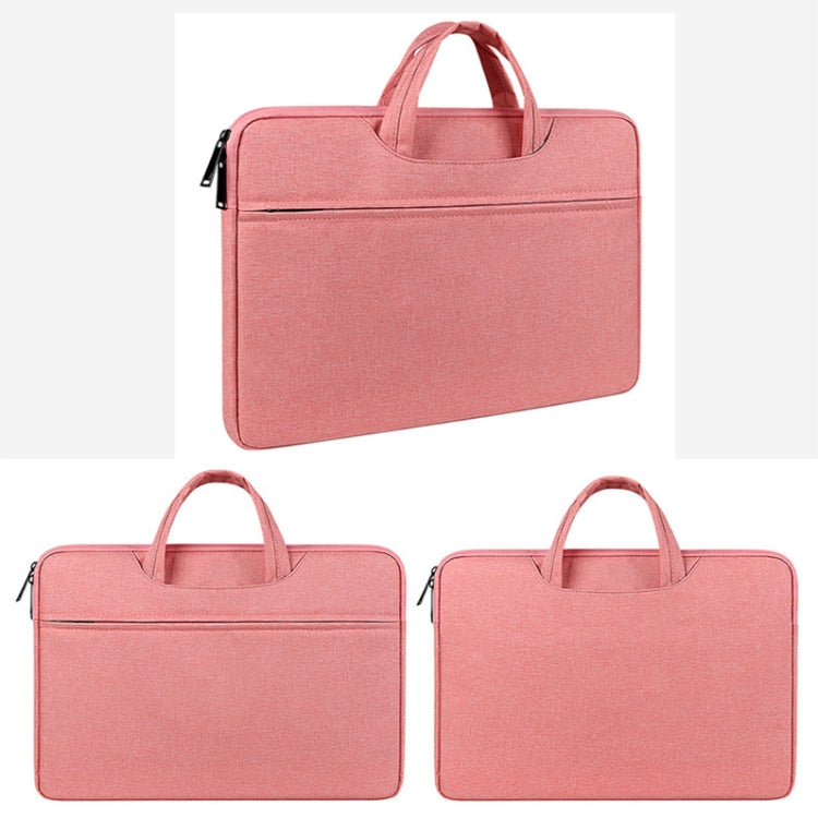 ST01 Large-Capacity Waterproof Shock-Absorbing Laptop Handbag, Size: 14.1-15.4 inches(Rose Pink) - 14.1 inch by buy2fix | Online Shopping UK | buy2fix