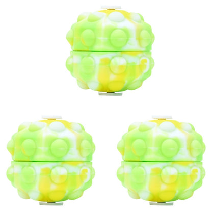 3 PCS Rotating Glowing Octagonal Silicone Ball Educational Toys, Specification: Not Glow(Yellow Green) - Squeeze Toys by buy2fix | Online Shopping UK | buy2fix