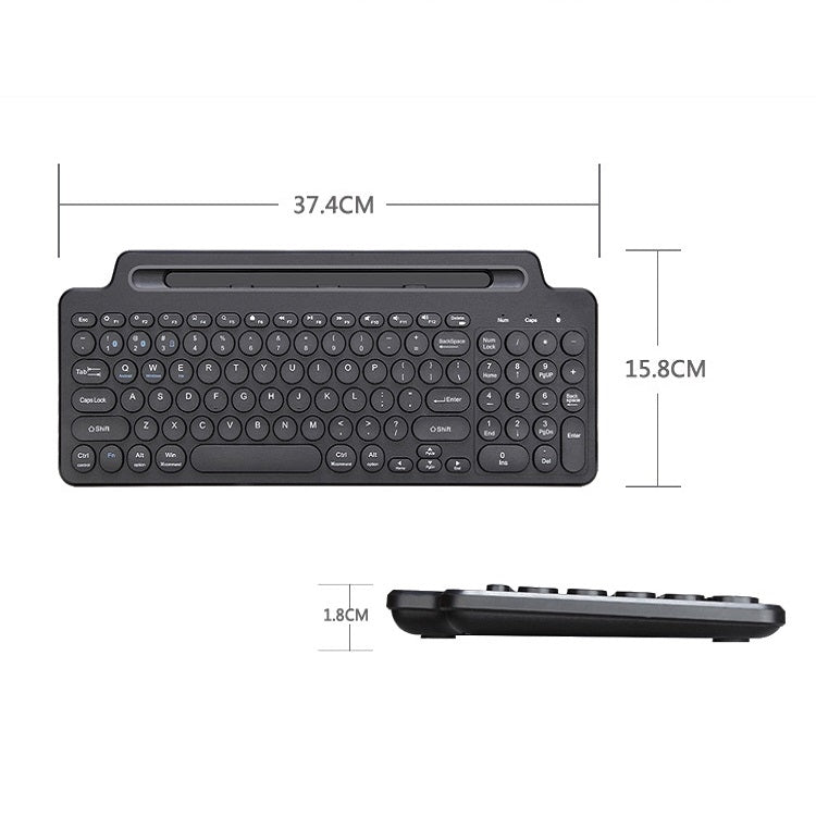 2.4G Bluetooth Wireless Keyboard With Card Slot Bracket No Touchpad - Wireless Keyboard by buy2fix | Online Shopping UK | buy2fix