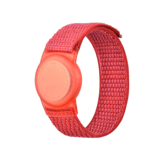 220mm For AirTag Tracker Child Adult Nylon Strap Wristband Protective Case  (Red) -  by buy2fix | Online Shopping UK | buy2fix