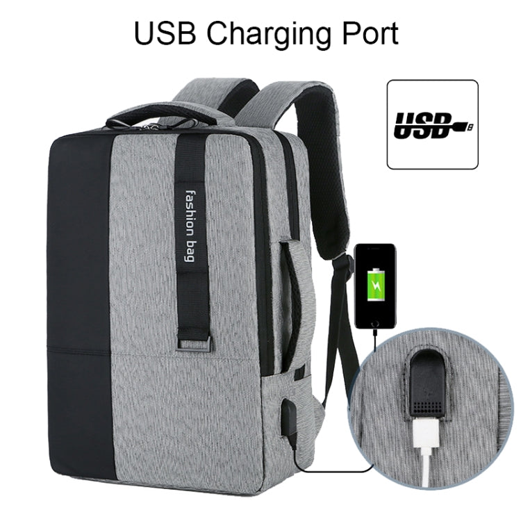 140 Large-capacity Business Commuter Laptop Backpack with USB Charging Interface(Grey) - Backpack by buy2fix | Online Shopping UK | buy2fix