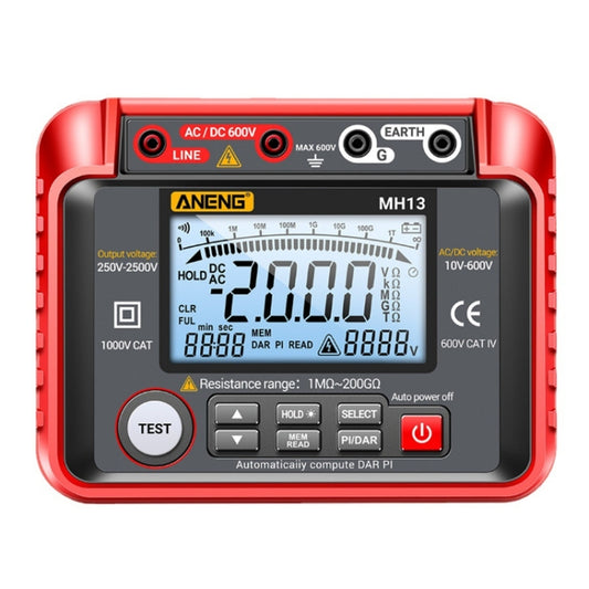 ANENG MH13 High Voltage Digital Electronic Meter Insulation Resistance Tester(Red) - Consumer Electronics by ANENG | Online Shopping UK | buy2fix