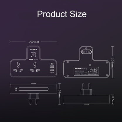 LDNIO SC2311 20W PD+QC 3.0 Multifunctional Home Fast Charging Socket with Night Light, Spec: EU Plug - Extension Socket by LDNIO | Online Shopping UK | buy2fix