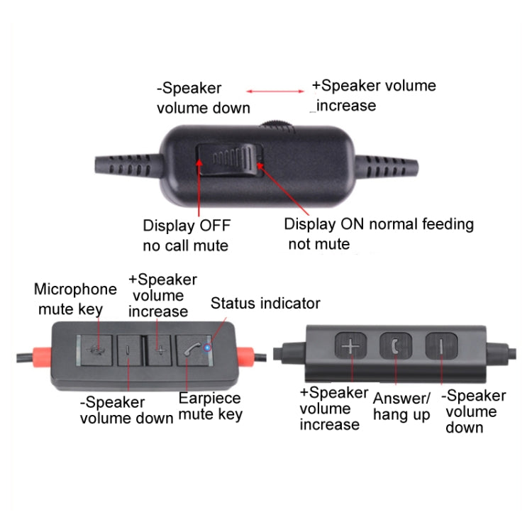 VT200D Double Ears Telephone Headset Operator Headset With Mic,Spec: 3.5mm Single Plug with Tuning - Consumer Electronics by buy2fix | Online Shopping UK | buy2fix