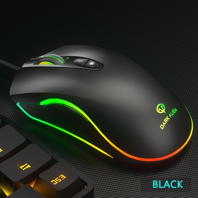 Dark Alien V600 7 Keys Office Computer Business Mouse, Cable Length: 1.42m(Black) - Wired Mice by Dark Alien | Online Shopping UK | buy2fix