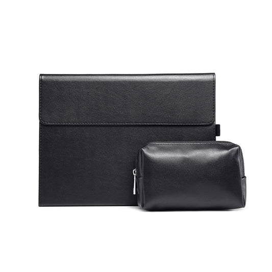 For Microsoft Surface Pro 8 Tablet Protective Case Holder(Microfiber Lambskin Texture Black Case + Power Supply Bag) - Others by buy2fix | Online Shopping UK | buy2fix