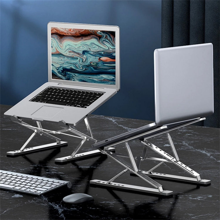 N8 Double-layer Foldable Lifting Aluminum Alloy Laptop Heat Dissipation Stand, Color: Oxidized Silver - Computer & Networking by buy2fix | Online Shopping UK | buy2fix