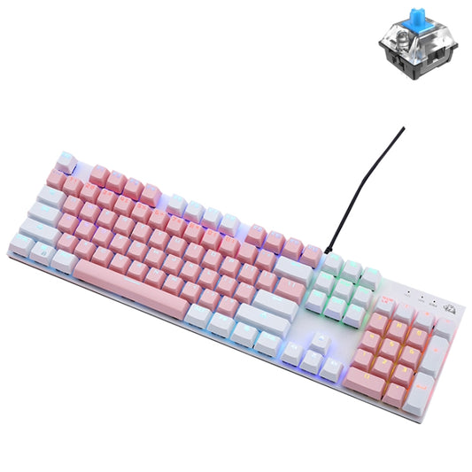 ZIYOU LANG K1 104 Keys Office Punk Glowing Color Matching Wired Keyboard, Cable Length: 1.5m(Pink White Green Axis) - Wired Keyboard by ZIYOU LANG | Online Shopping UK | buy2fix