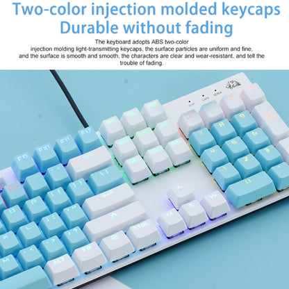 ZIYOU LANG K1 104 Keys Office Punk Glowing Color Matching Wired Keyboard, Cable Length: 1.5m(Pink White Green Axis) - Wired Keyboard by ZIYOU LANG | Online Shopping UK | buy2fix