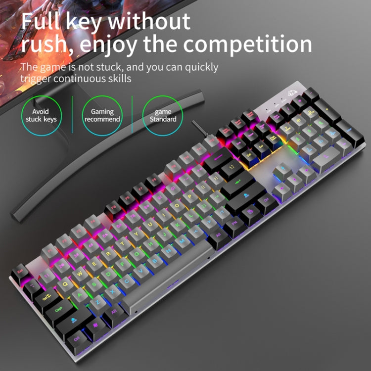 ZIYOU LANG K1 104 Keys Office Punk Glowing Color Matching Wired Keyboard, Cable Length: 1.5m(Pink White Green Axis) - Wired Keyboard by ZIYOU LANG | Online Shopping UK | buy2fix