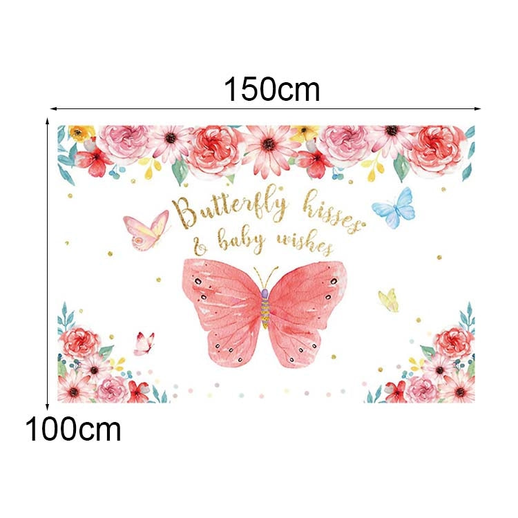 1.5m x 1m Butterfly Pattern Photography Backdrop Birthday Party Decoration Background Cloth(MDU02003) - Camera Accessories by buy2fix | Online Shopping UK | buy2fix