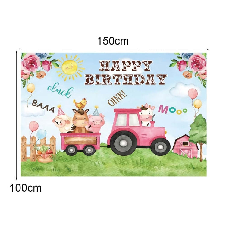 1.5m x 1m Cartoon Farm Animals Photography Backdrop Birthday Party Background Decoration(MDM10756) - Camera Accessories by buy2fix | Online Shopping UK | buy2fix