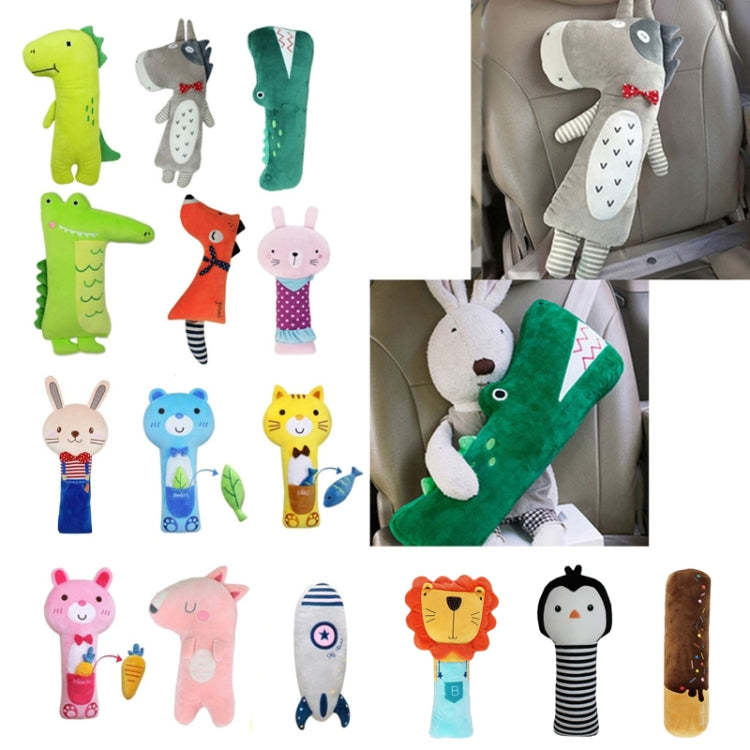 50cm Children Car Belt Cartoon Shoulder Protector Pillow(Salmon Monkey) - In Car by buy2fix | Online Shopping UK | buy2fix