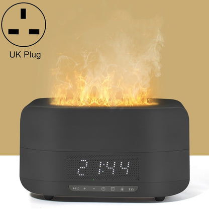 400ml Simulation Flame Humidifier Home Essential Oil Aromatherapy Machine, Color: Black B Clock(UK Plug) - Home & Garden by buy2fix | Online Shopping UK | buy2fix