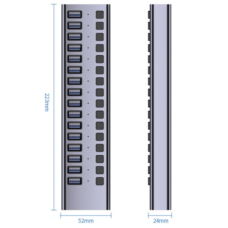 HS-716MG USB3.0 Aluminum Alloy Gray 10 Ports 12V/4A Extension Docking Computer Camera HUB - USB 3.0 HUB by buy2fix | Online Shopping UK | buy2fix