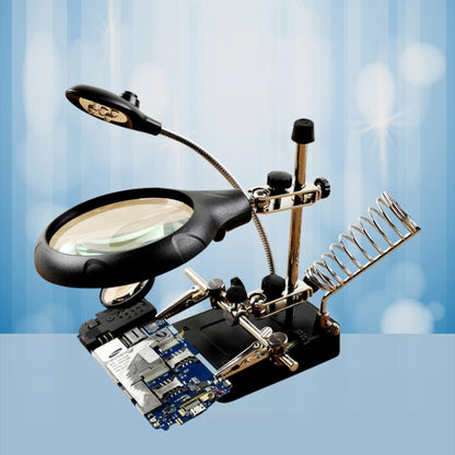16129-C 2.5X/7.5X/10X LED Lighting Auxiliary Bracket Maintenance Magnifier(US Plug) - Consumer Electronics by buy2fix | Online Shopping UK | buy2fix
