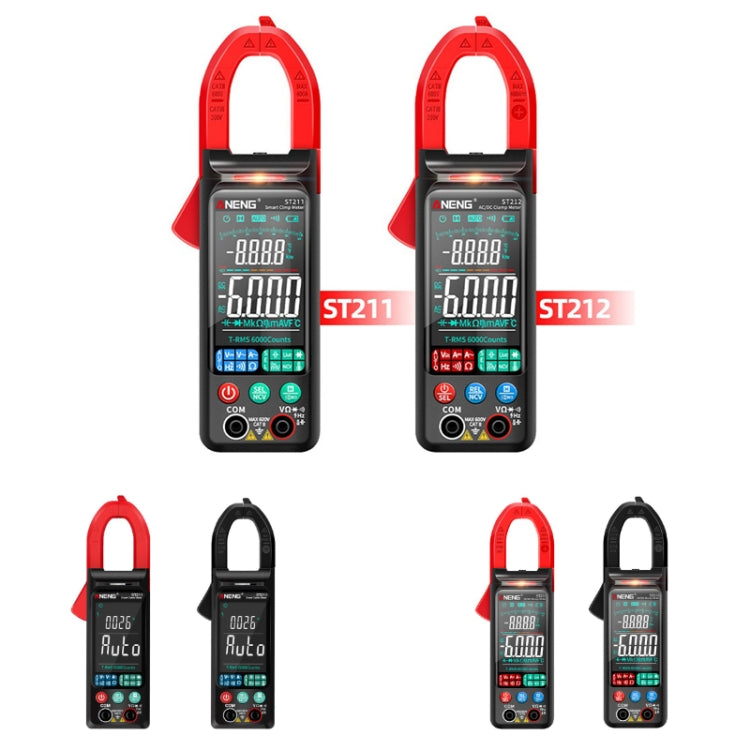 ANENG Large Screen Multi-Function Clamp Fully Automatic Smart Multimeter, Specification: ST211 Red - Consumer Electronics by ANENG | Online Shopping UK | buy2fix
