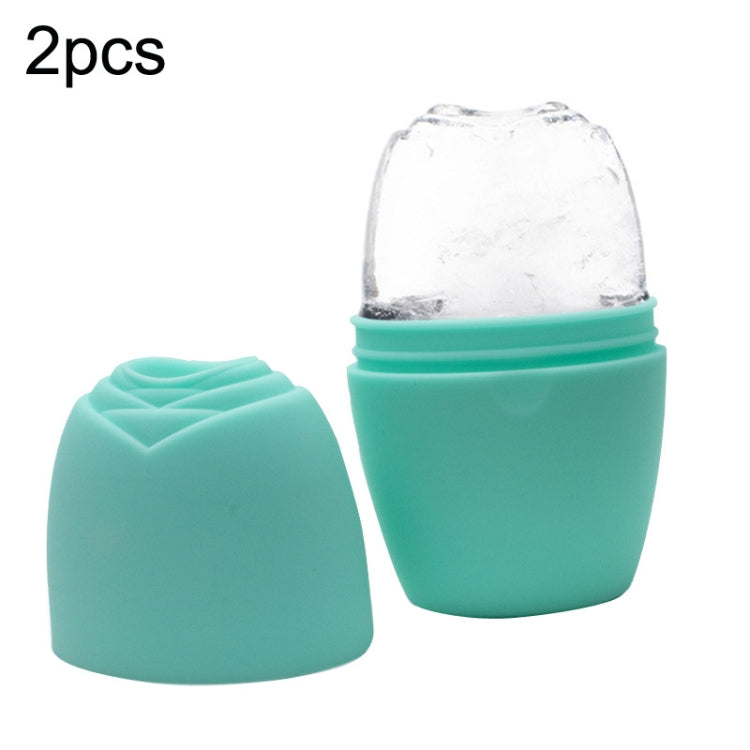 2pcs L-03-01 Face Ice Apparatus Massage Ice Roller Beauty Makeup Silicone Face Ice Tray(Olive Green) - Face Skin Care Tools by buy2fix | Online Shopping UK | buy2fix