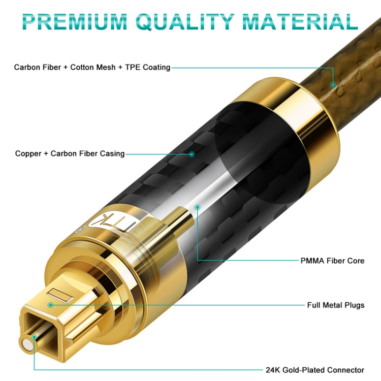 EMK GM/A8.0 Digital Optical Fiber Audio Cable Amplifier Audio Gold Plated Fever Line, Length: 15m(Transparent Coffee) - Audio Optical Cables by EMK | Online Shopping UK | buy2fix