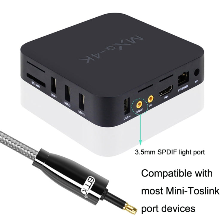 EMK QH4.0 Mini Toslink 3.5mm Interface SPDIF Audio Fiber Optical, Length: 2m(Black) -  by EMK | Online Shopping UK | buy2fix