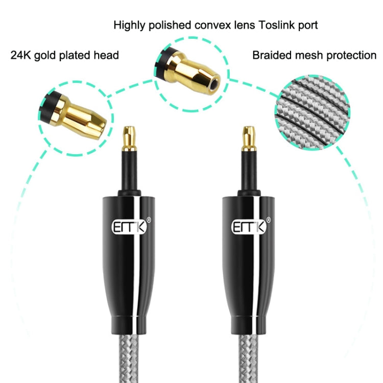 EMK QH4.0 Mini Toslink 3.5mm Interface SPDIF Audio Fiber Optical, Length: 5m(Black) - Audio Optical Cables by EMK | Online Shopping UK | buy2fix