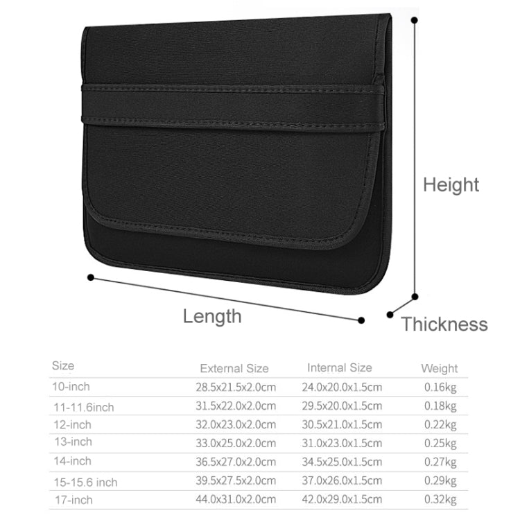 13 Inch Neoprene Laptop Lining Bag Horizontal Section Flap Clutch Bag(Purple) - 13.3 inch by buy2fix | Online Shopping UK | buy2fix