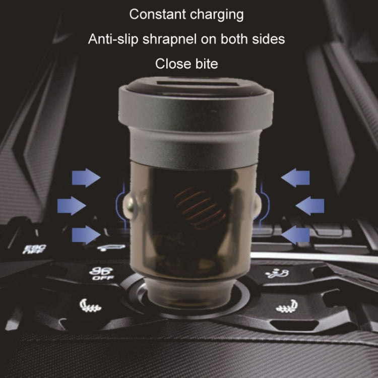 PD+QC Mini Transparent Super Fast Charge Car Cigarette Lighter Charger(Black) - In Car by buy2fix | Online Shopping UK | buy2fix