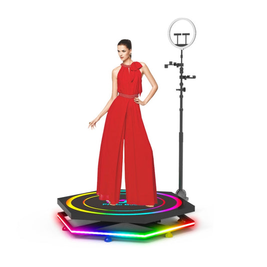 100cm Hexagonal 360 Photo Booth Electric Rotating Small Stage For Parties and Weddings -  by buy2fix | Online Shopping UK | buy2fix