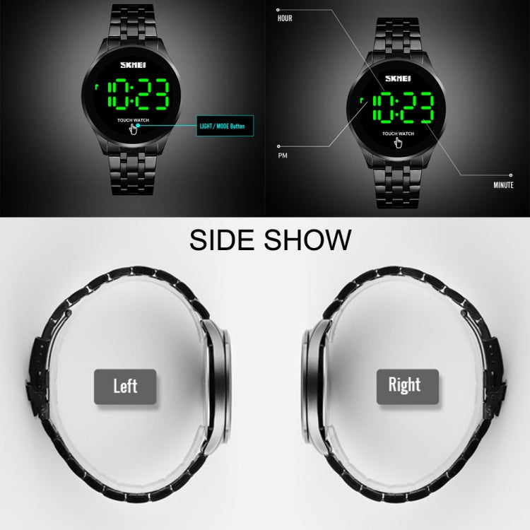 SKMEI 1579 Simple Touch Screen LED Luminous Stainless Steel Electronic Watch, Color: Gold - Alloy Watches by SKMEI | Online Shopping UK | buy2fix