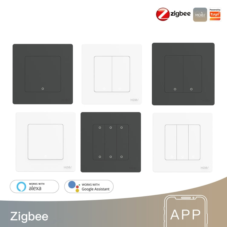 Tuya ZigBee Smart Single-fire Zero-fire Sharing Timing Voice Wall Switch EU Plug, Style: 1 Way (Gray Scene Casual Post) - Consumer Electronics by buy2fix | Online Shopping UK | buy2fix