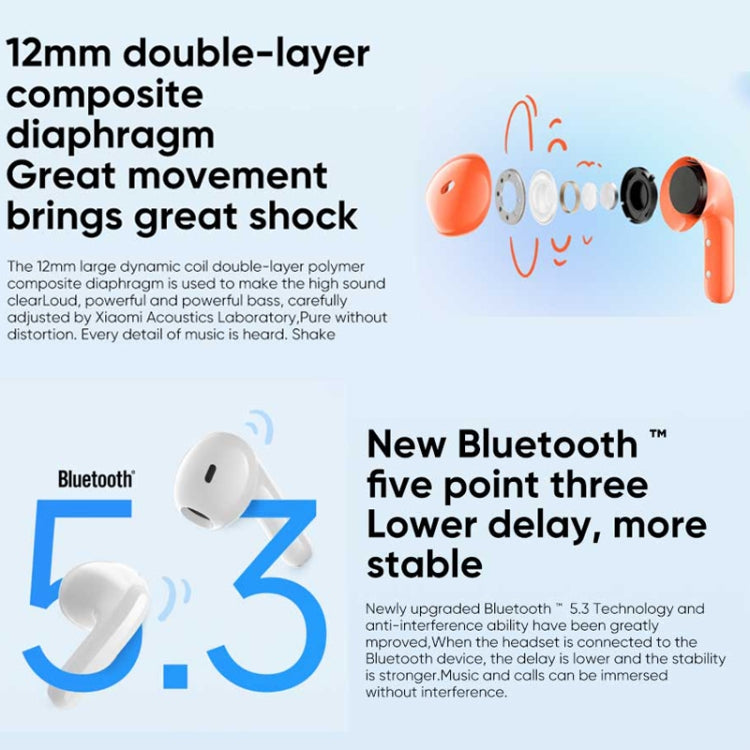 Original Xiaomi Redmi Buds 4 Lite TWS Bluetooth 5.3 Call Noise Reduction Earphone(White) - TWS Earphone by Xiaomi | Online Shopping UK | buy2fix