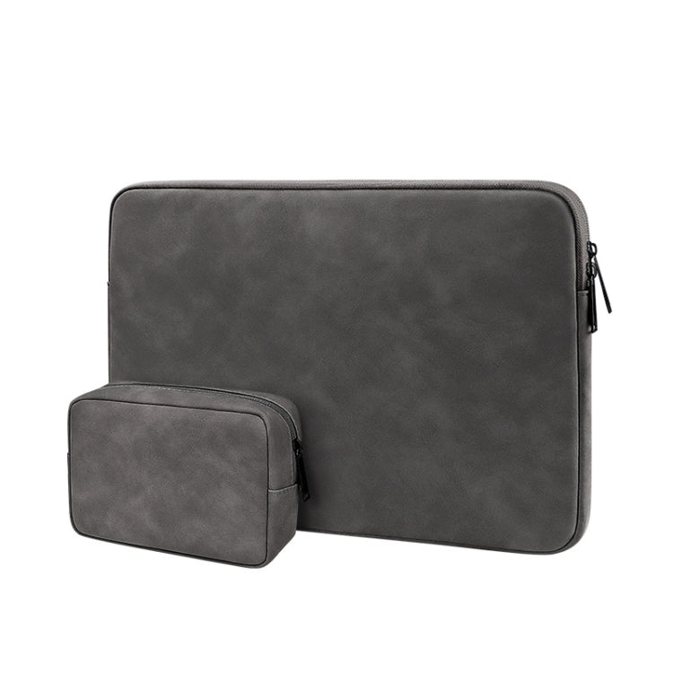 ND12 Lambskin Laptop Lightweight Waterproof Sleeve Bag, Size: 14.1-15.4 inches(Deep Gray with Bag) - 14.1 inch by buy2fix | Online Shopping UK | buy2fix