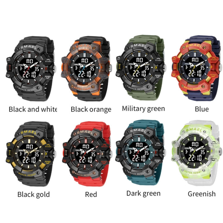 SMAEL 8080 Outdoor Sports Waterproof Multifunctional Glowing Double Dial Watch(Green) - Sport Watches by SMAEL | Online Shopping UK | buy2fix