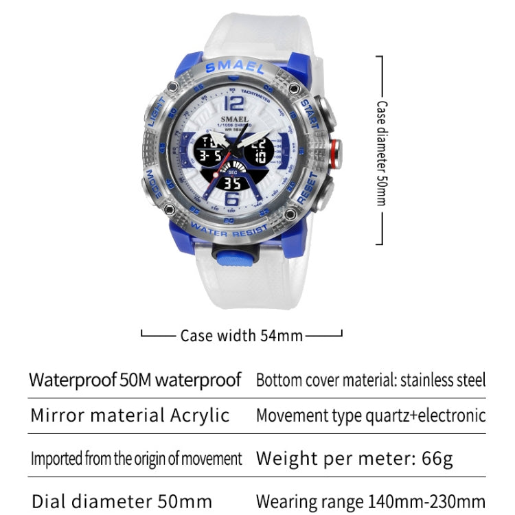 SMAEL 8058 Outdoor Sports Multifunctional Waterproof Electronics Watch(Black gold) - Sport Watches by SMAEL | Online Shopping UK | buy2fix