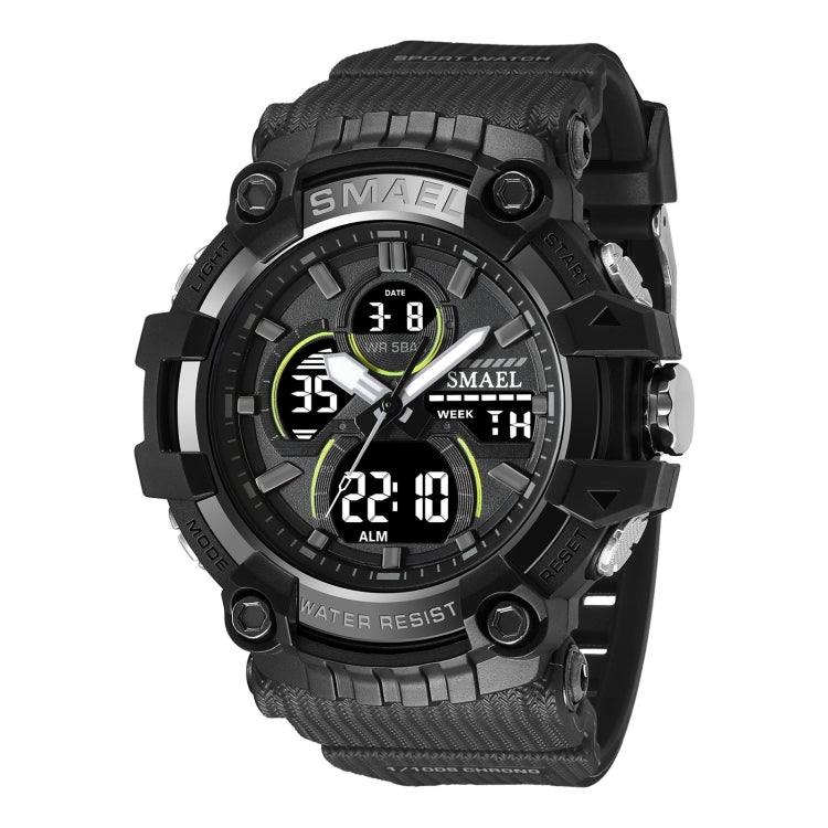 SMAEL 8079 Outdoor Multifunctional Dual Display Dial Waterproof Sports Watch(Black Gray) - Sport Watches by SMAEL | Online Shopping UK | buy2fix