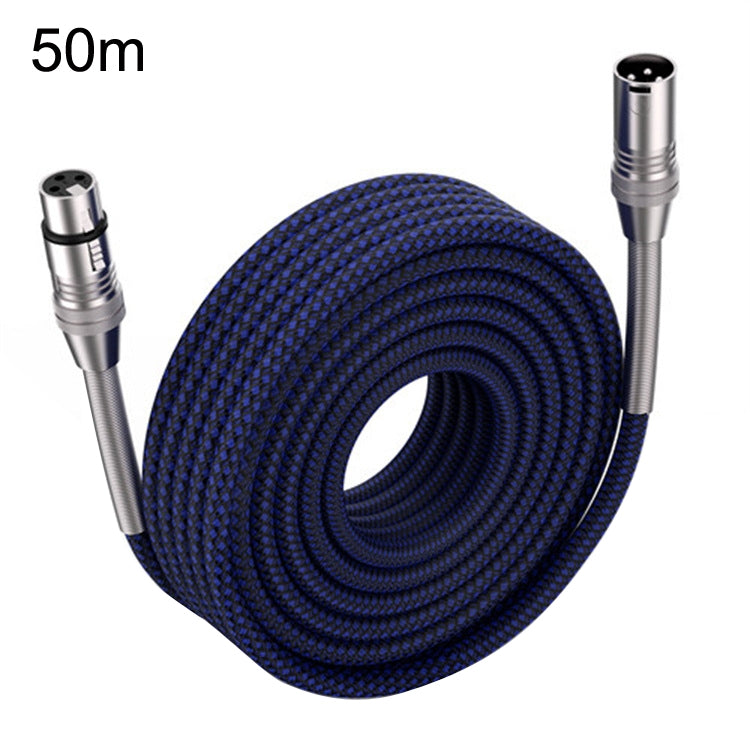 LHD010 Caron Male To Female XLR Dual Card Microphone Cable Audio Cable 50m(Blue) - Consumer Electronics by buy2fix | Online Shopping UK | buy2fix