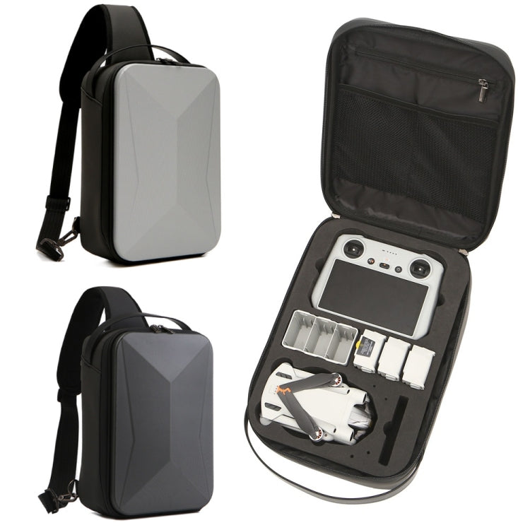 For DJI Mini 3 / Mini 3 Pro Hard Shell Storage Bag Box Chest Bag Shoulder Bag Messenger Bag(Silver) - DJI & GoPro Accessories by buy2fix | Online Shopping UK | buy2fix