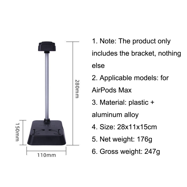 For AirPods Max Hifylux AP-HF5 Headphone Stand Mobile Phone Holder Storage Box(Black) - Anti-lost & Holder by Hifylux | Online Shopping UK | buy2fix