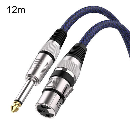 12m Blue and Black Net TRS 6.35mm Male To Caron Female Microphone XLR Balance Cable -  by buy2fix | Online Shopping UK | buy2fix