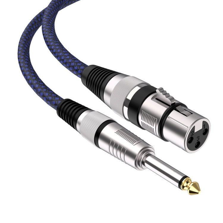 15m Blue and Black Net TRS 6.35mm Male To Caron Female Microphone XLR Balance Cable -  by buy2fix | Online Shopping UK | buy2fix