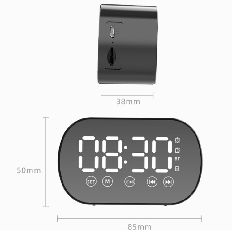 S15 Wireless Card Bluetooth Speaker Mini Alarm Clock(Black) - Mini Speaker by buy2fix | Online Shopping UK | buy2fix