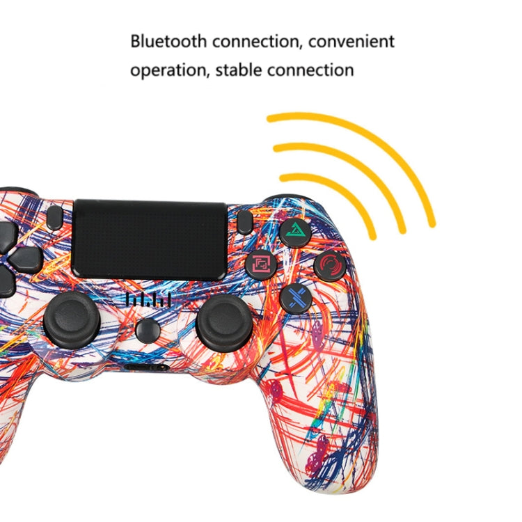 For PS4 Wireless Bluetooth Game Controller With Light Strip Dual Vibration Game Handle(Blue) - Gamepads by buy2fix | Online Shopping UK | buy2fix