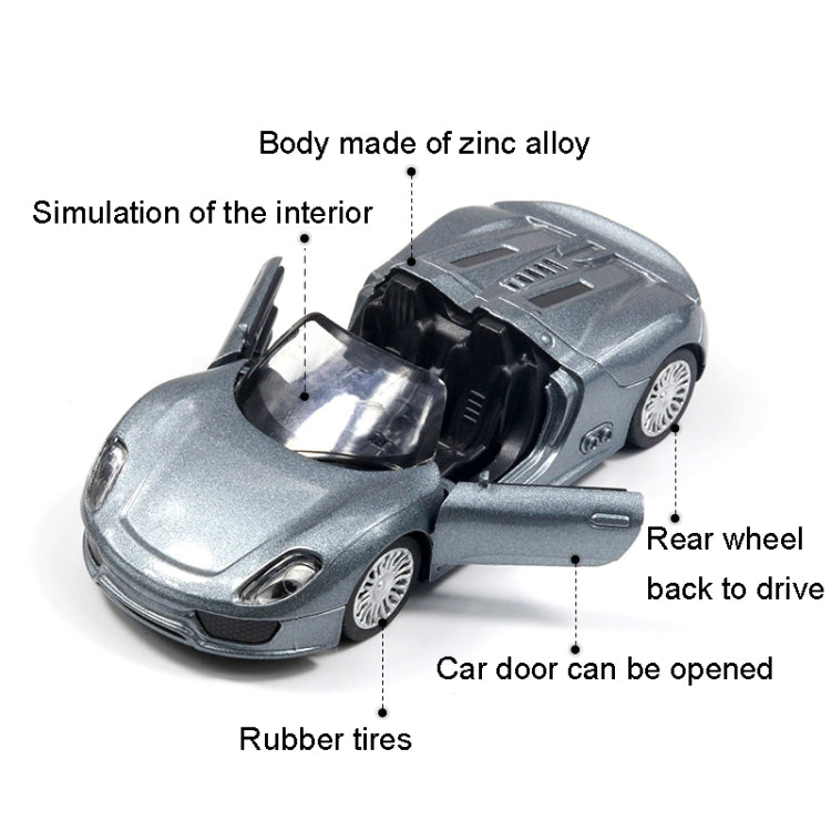 1:36 Simulation Alloy Sports Car Model Children Toy Car(Silver Gray) - Model Toys by buy2fix | Online Shopping UK | buy2fix