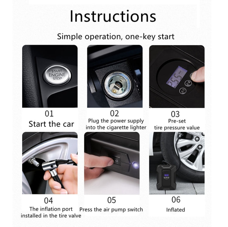 SUITU  ST-818  DC 12V Wired Car Air Pump Tire Inflator With LED Lighting Digital Display Model+Toolbox - Inflatable Pump by SUITU | Online Shopping UK | buy2fix