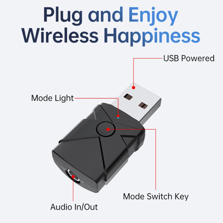 M137 5 in 1 Car USB Bluetooth 5.2 Receiver Transmitter - Terminal connectors by buy2fix | Online Shopping UK | buy2fix