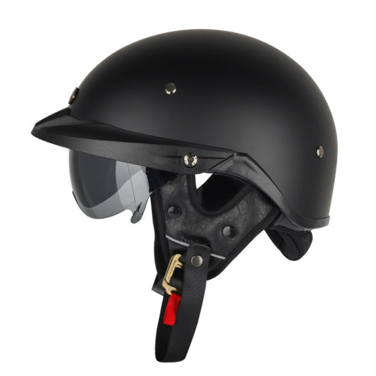 SOMAN Motorcycle Half Helmet Adjustable Helmet With Inner Mirror, Size: S(Matt Black) - Helmets by SOMAN | Online Shopping UK | buy2fix