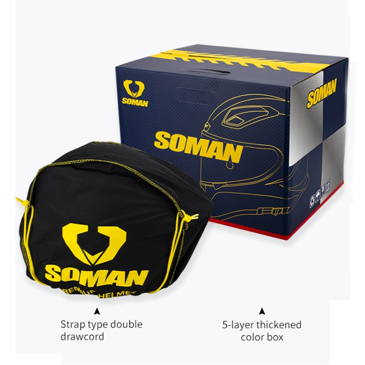 SOMAN Motorcycle Carbon Fiber Double Lens Thermal Safety Helmet, Size: XXL(Cheetah Print REVO) - Helmets by SOMAN | Online Shopping UK | buy2fix