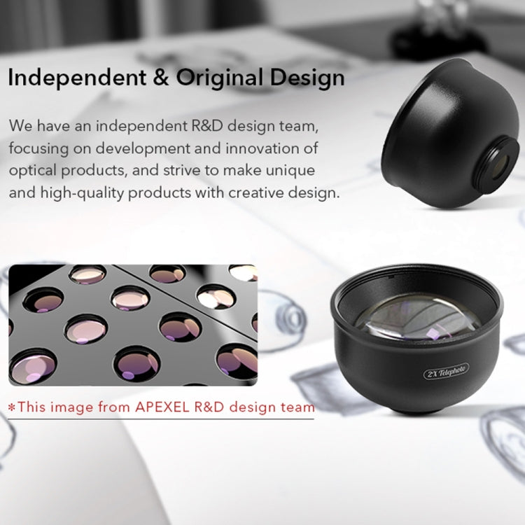 APEXEL APL-HB5 5 in 1 Wide Angle Macro Fisheye HD External Mobile Phone Lens(Set) - Macro & Wide-angle by APEXEL | Online Shopping UK | buy2fix