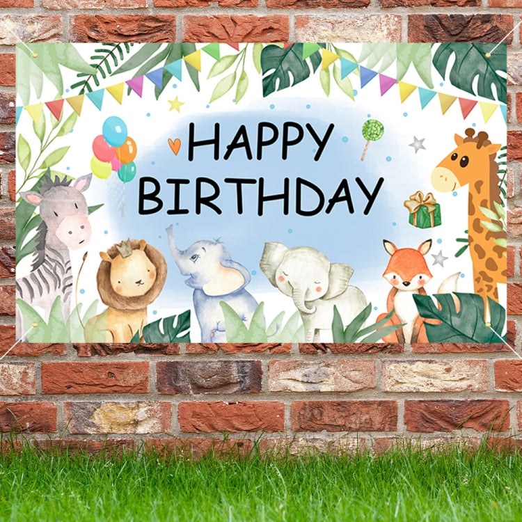 180x110cm 2pcs Animal Birthday Theme Backdrop Cloth Party Decoration(2023SRB94) -  by buy2fix | Online Shopping UK | buy2fix