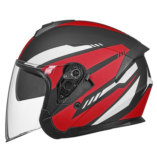 GXT Electric Vehicle Four Seasons Sun Protection & Windshield Double Lens Helmet, Size: M(Matt Black Red) - Helmets by GXT | Online Shopping UK | buy2fix